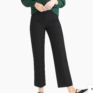 J. Crew Kristyn Pants Cropped Black Stretch Twill Size 8 ‎ AC039 Pockets